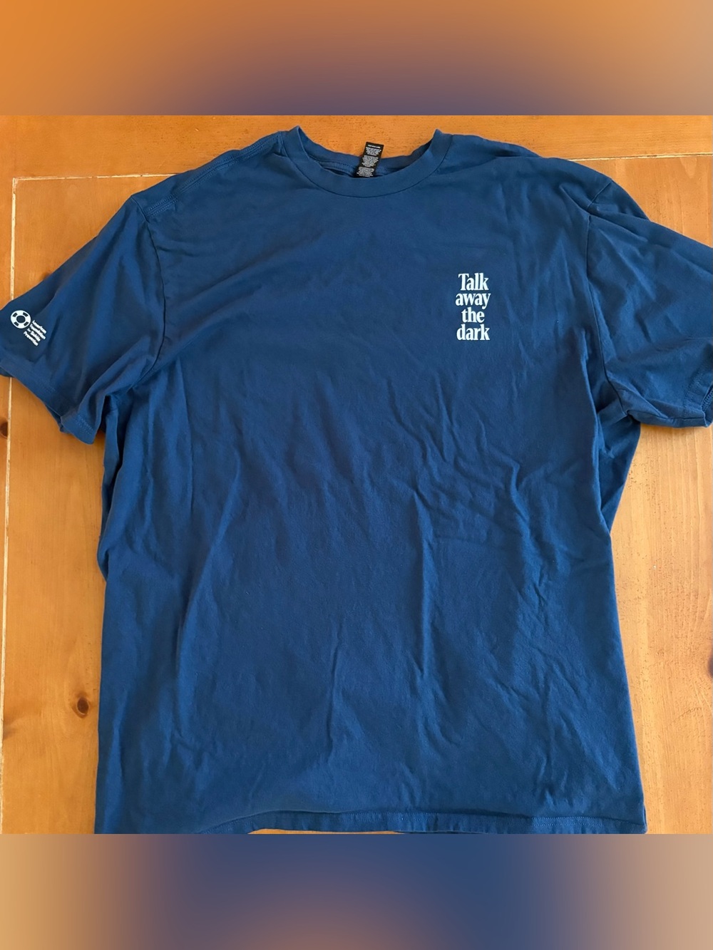 District Very Important Tee Talk Away The Dark SS Tee, 3XL, Unisex, Blue, New